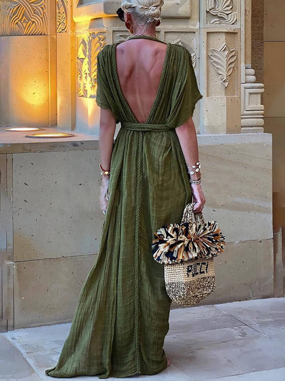 Keira™ - Draped Braids Maxi Dress