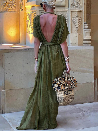 Keira™ - Draped Braids Maxi Dress