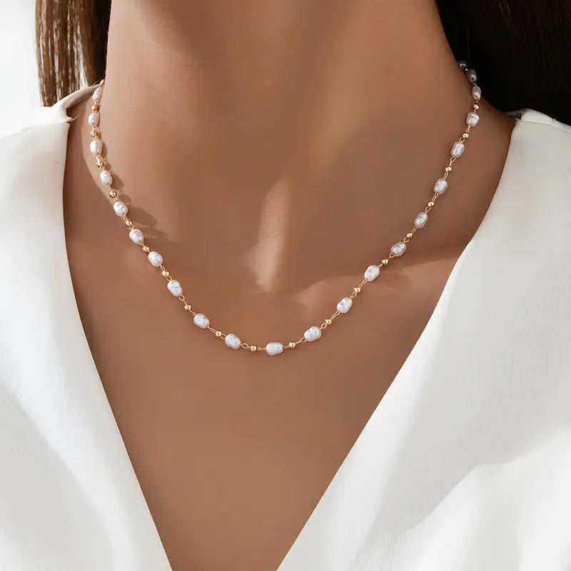 Golden Pearl Grace Necklace | Together Against Breast Cancer