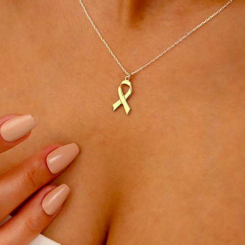 Delicate Ribbon Necklace | Together Against Breast Cancer