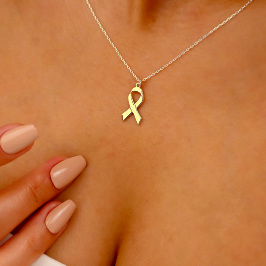 Delicate Ribbon Necklace | Together Against Breast Cancer