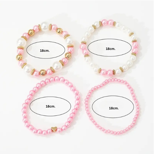 Chic Pearl Bracelet Set | Together with breast cancer
