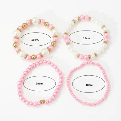 Chic Pearl Bracelet Set | Together with breast cancer