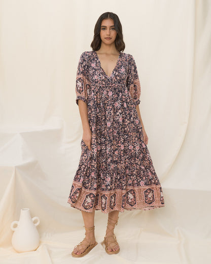 Jenny™ - Boho Vintage Maxi Dress