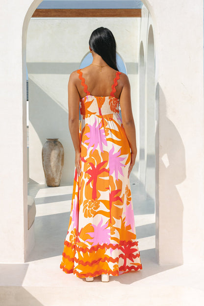 Naomie™ - Tropical Abstract Print Summer Dress