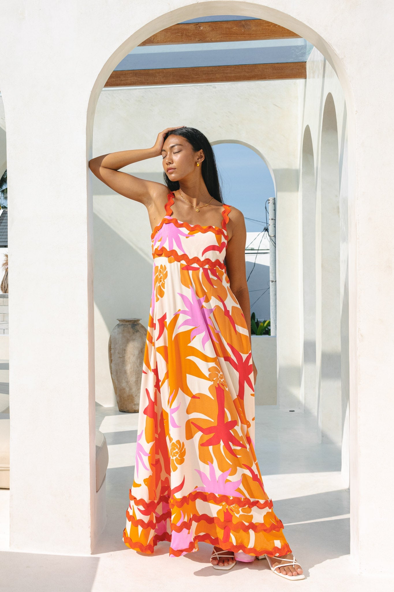 Naomie™ - Tropical Abstract Print Summer Dress