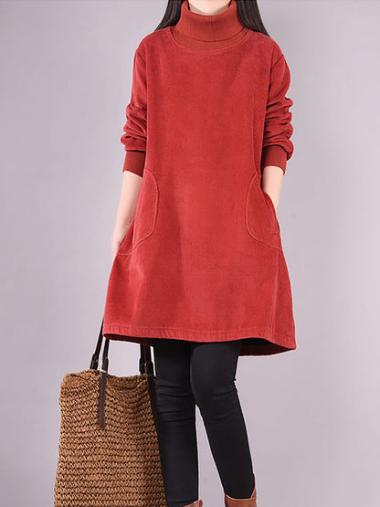 Elena™ Casual Corduroy Dress