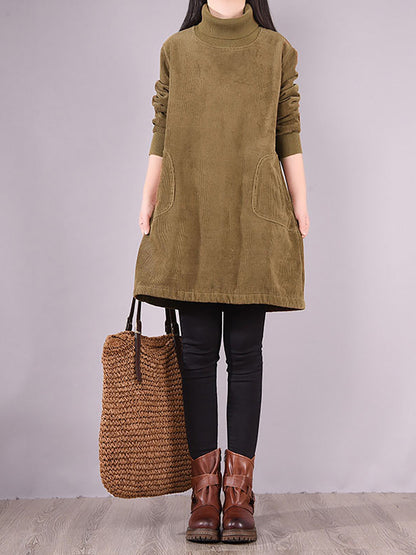 Elena™ Casual Corduroy Dress