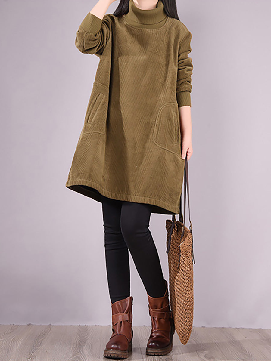 Elena™ Casual Corduroy Dress