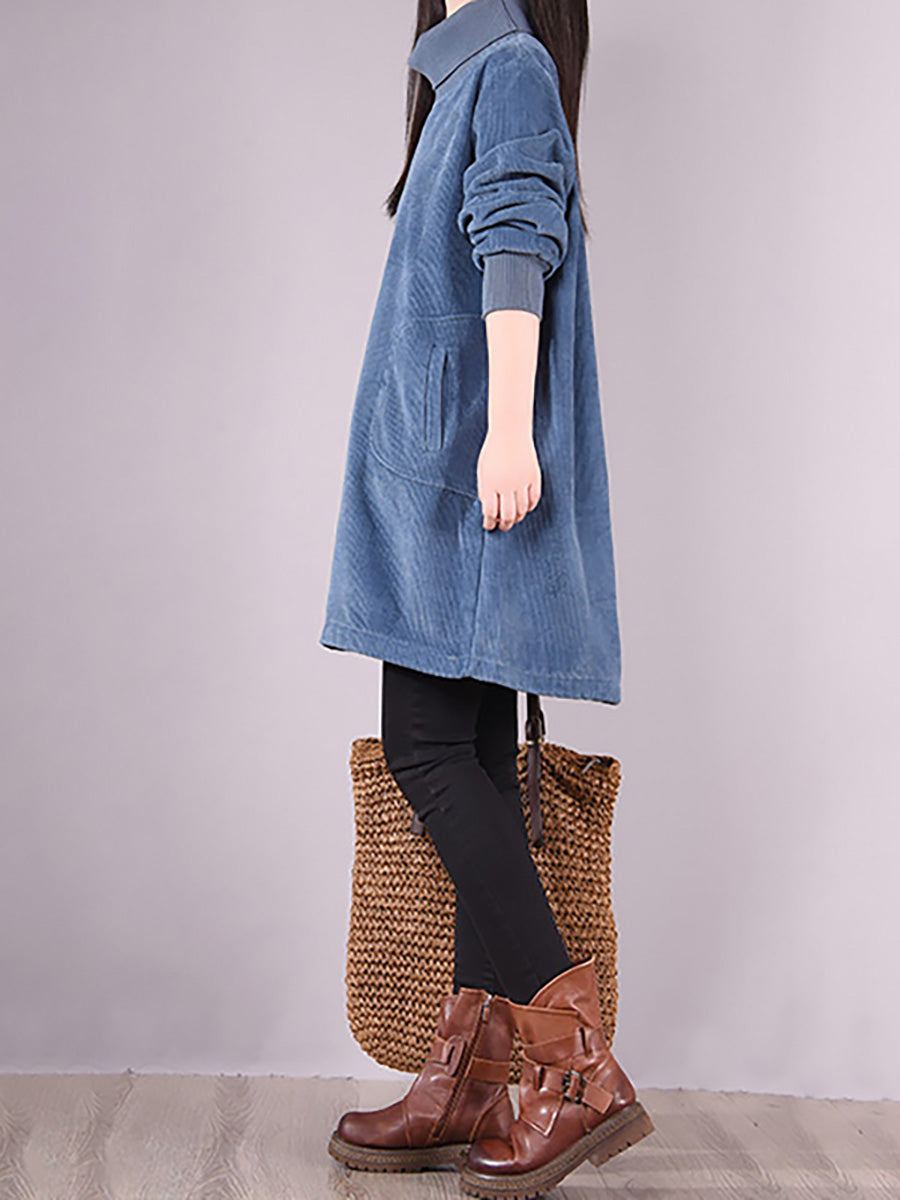 Elena™ Casual Corduroy Dress