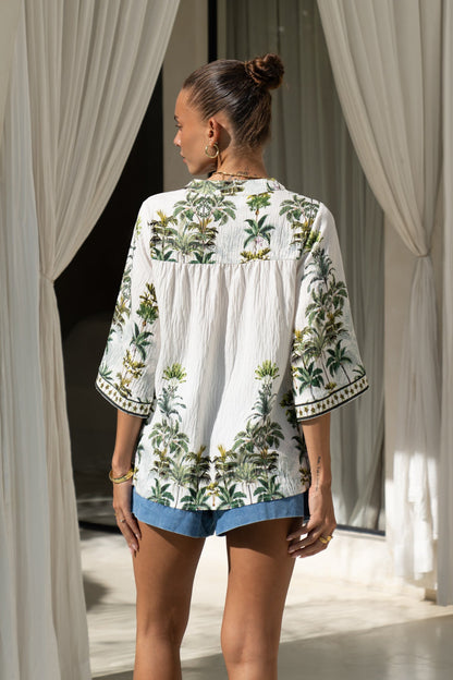 Sabrina™ - Boho Tropical Summer Top