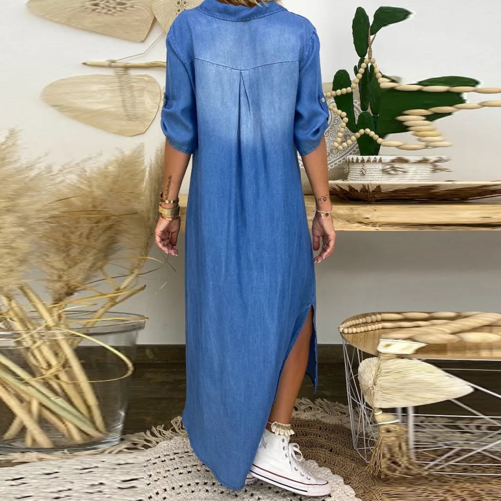 Lea™ – Maxi Denim Dress