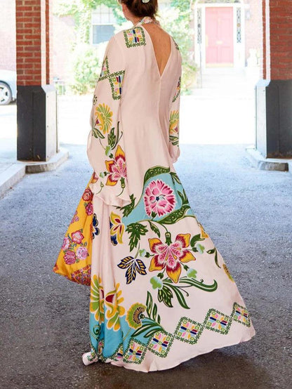 Lindsay™ - Floral Print Flowing Maxi Dress