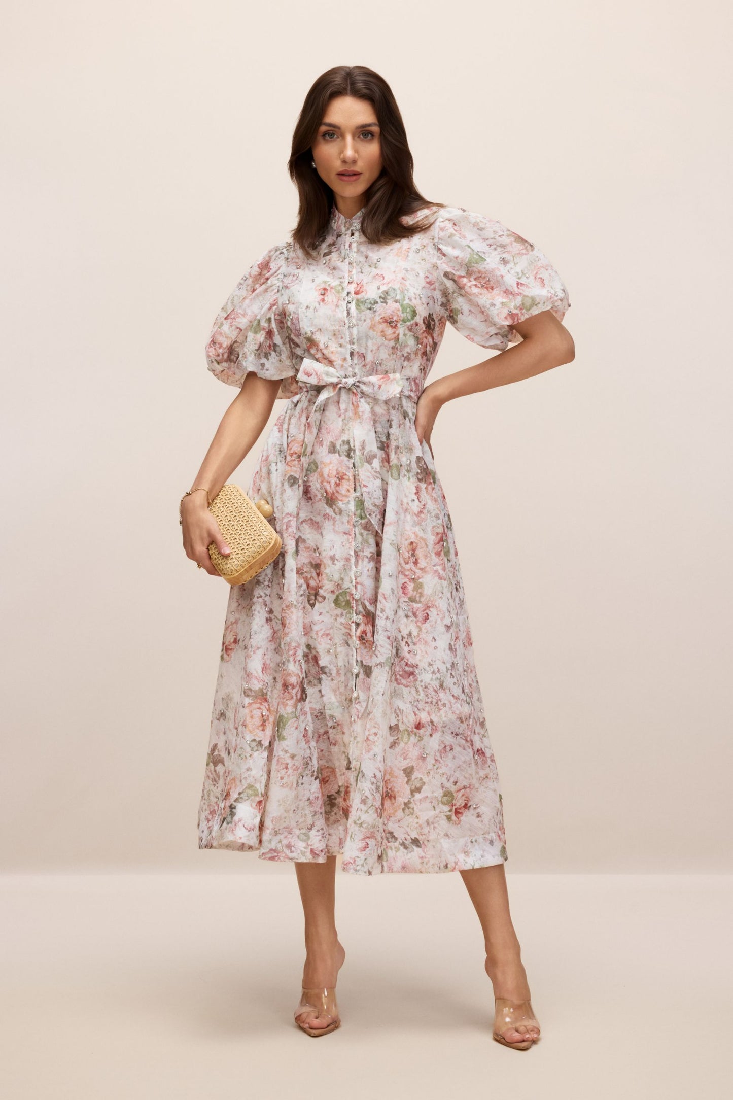 Celestine™ Puff Sleeve Midi Dress