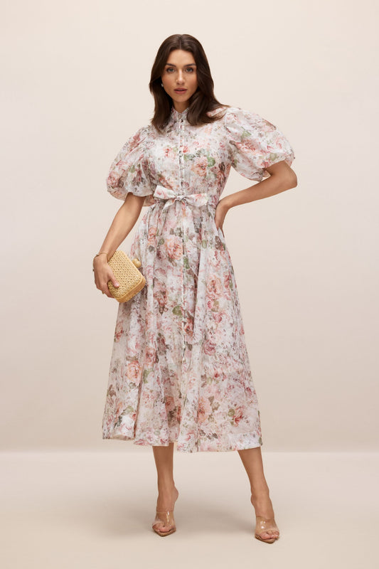 Celestine™ Puff Sleeve Midi Dress