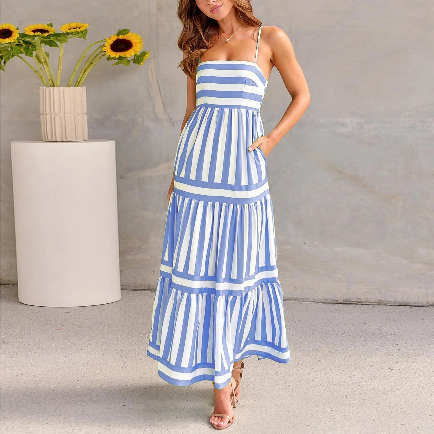 Elviana™ Striped Maxi Dress