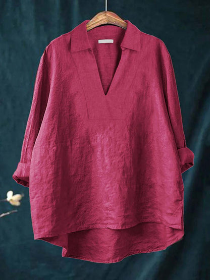 Claudina™ Linen V-Neck Blouse