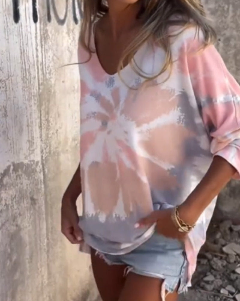 Elma™ Tie-Dye V-Neck top