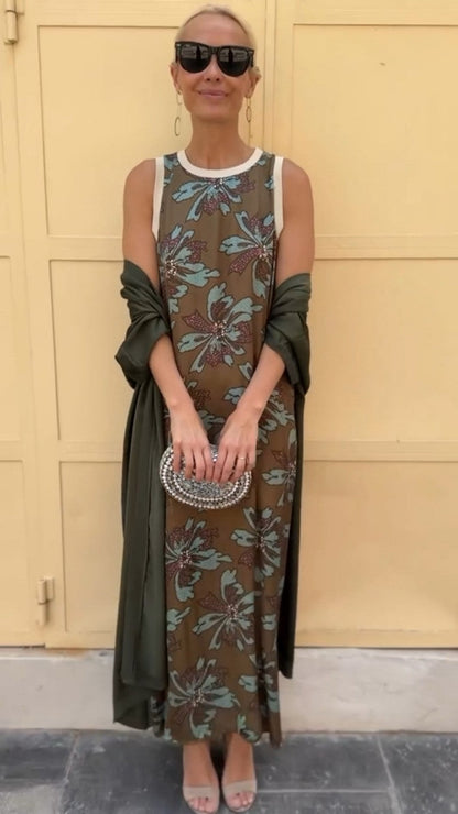 Rheane™ - Classic Long Dress with Cardigan