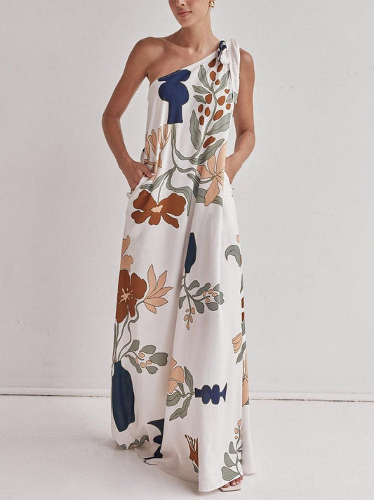 Jarrah™ - Printed One-Shoulder Maxi Dress