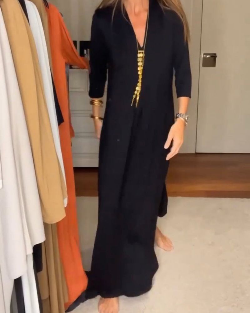 Marcellina™ - V-neck Long Dress
