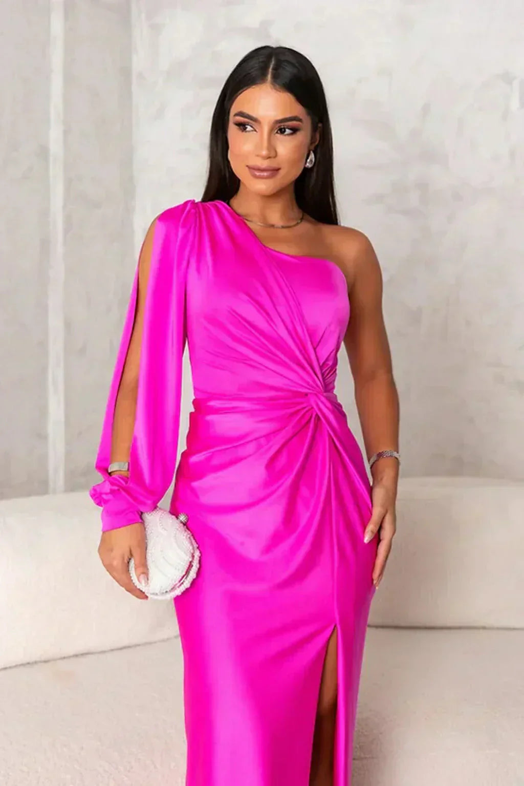Celvara™ Elegant One-Shoulder Maxi Dress