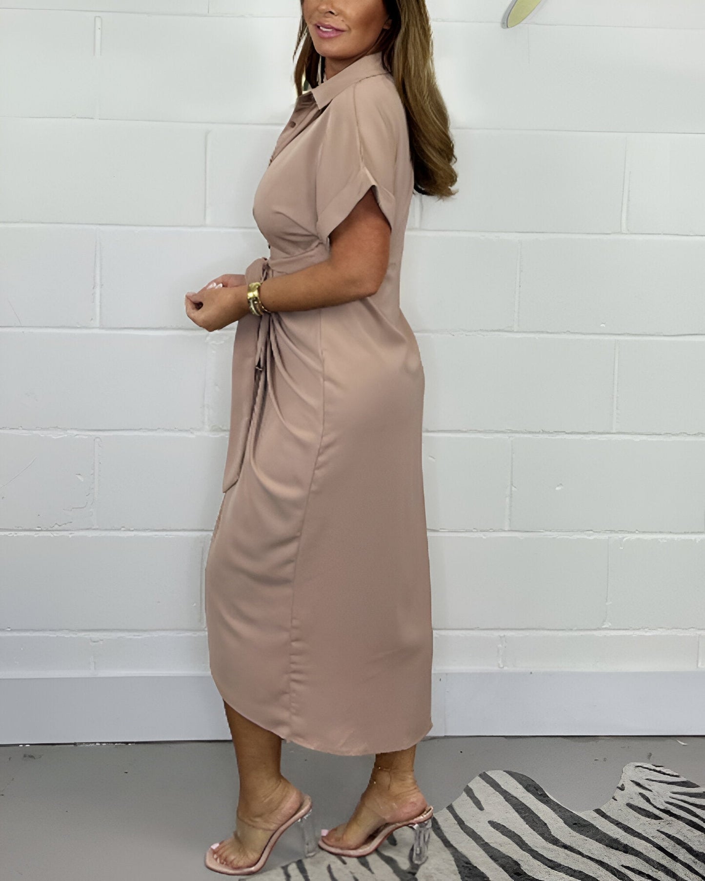 Azura™ - Belted Midi Shirt Dress