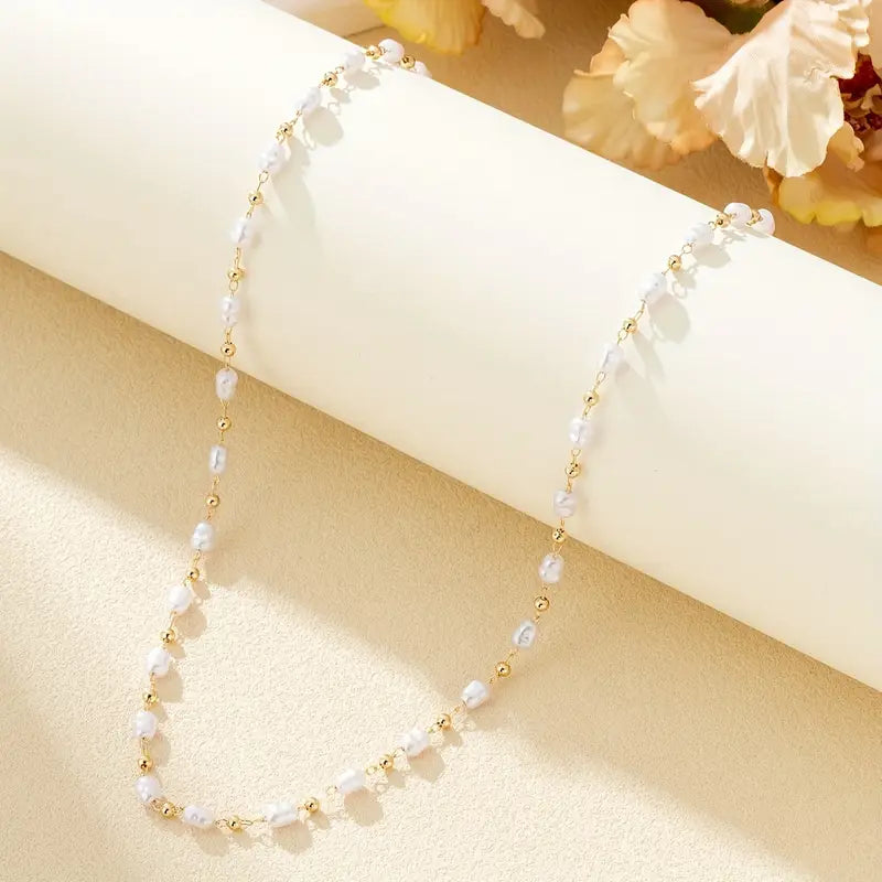 Golden Pearl Grace Necklace | Together Against Breast Cancer