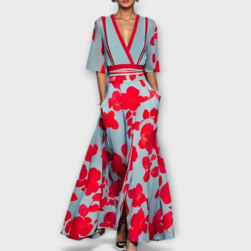 Zenaida™ – Floral V-Neck Maxi Dress