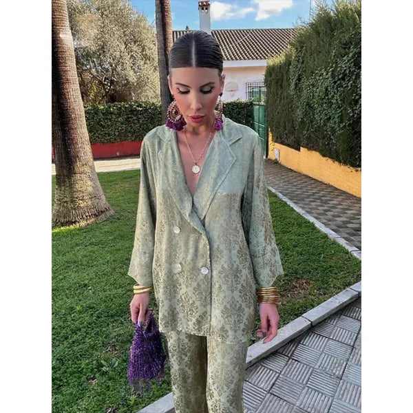 Elisa™ – Satin Double-Breasted Blazer