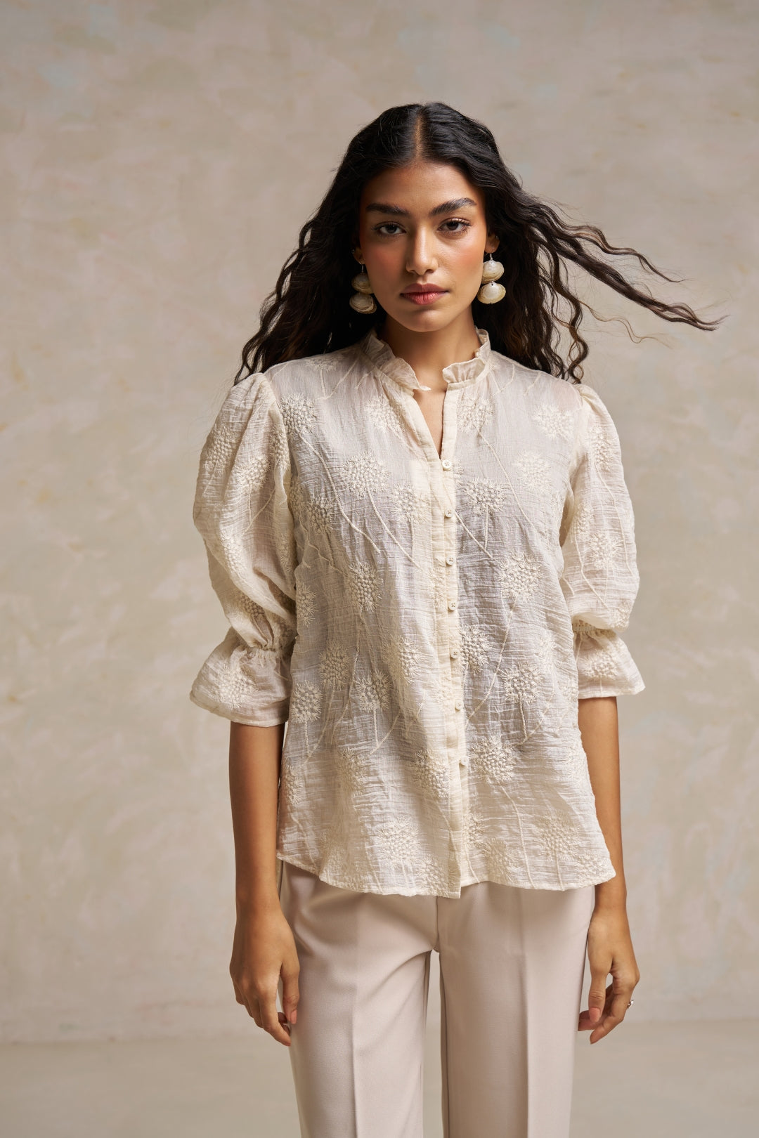 Whitney™ -  Embroidered White Blouse