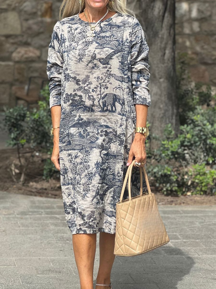 Evelina™ Vintage Print Dress