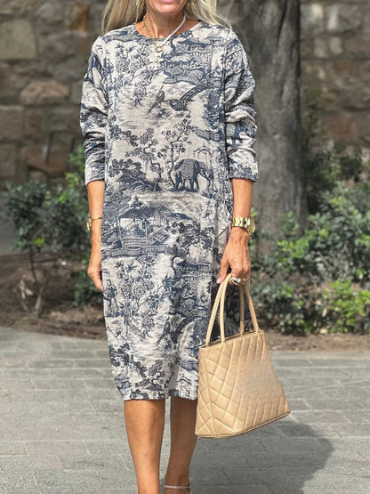 Evelina™ Vintage Print Dress