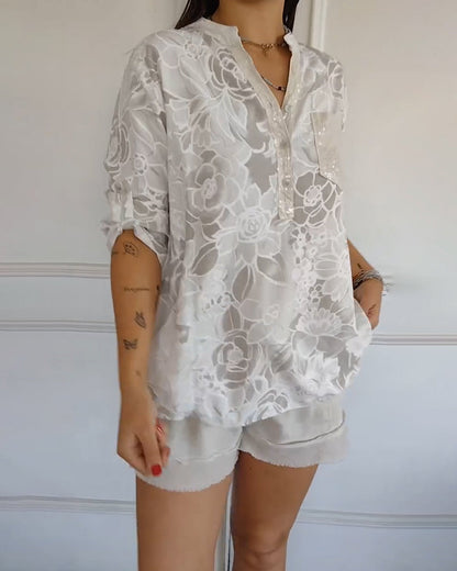 Julianna™ V-neck Floral Blouse