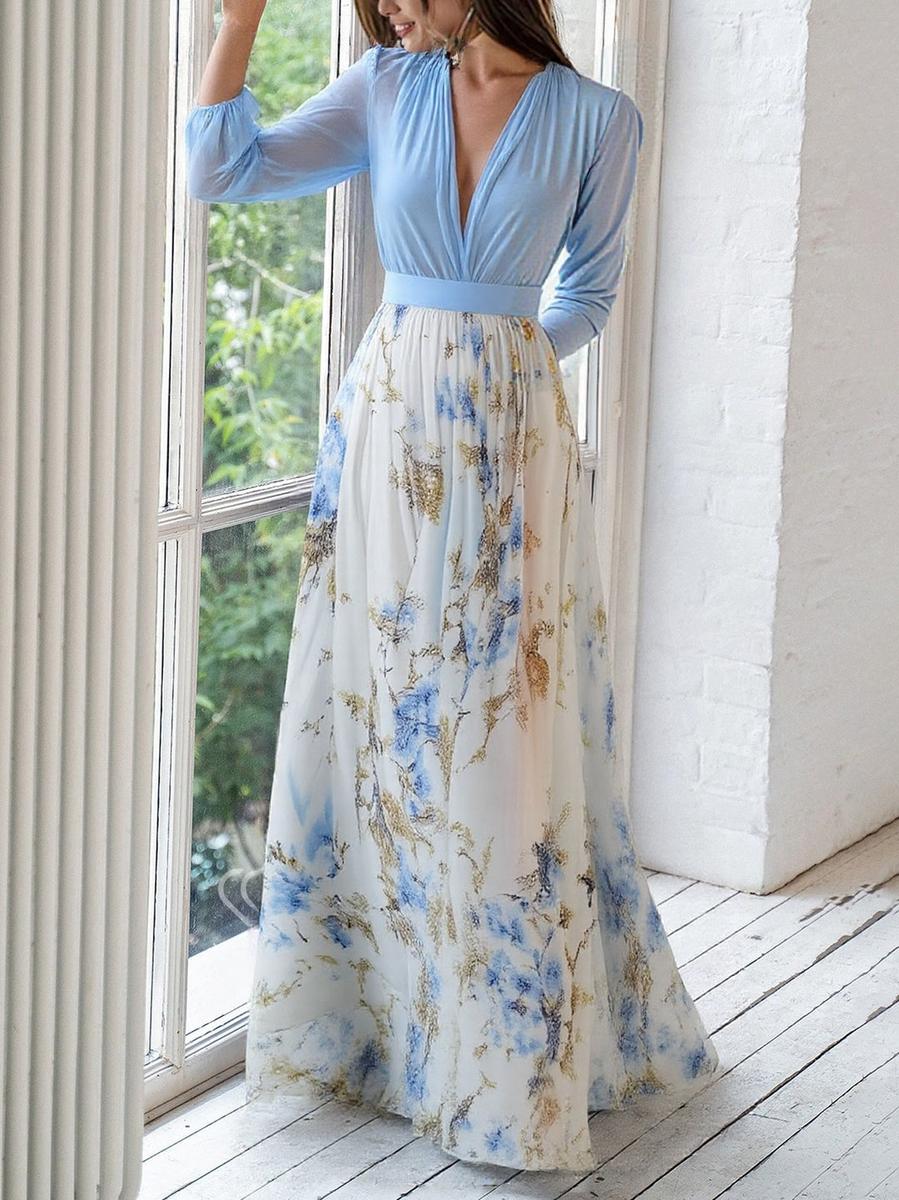 Abby™ Floral Chiffon Maxi Dress