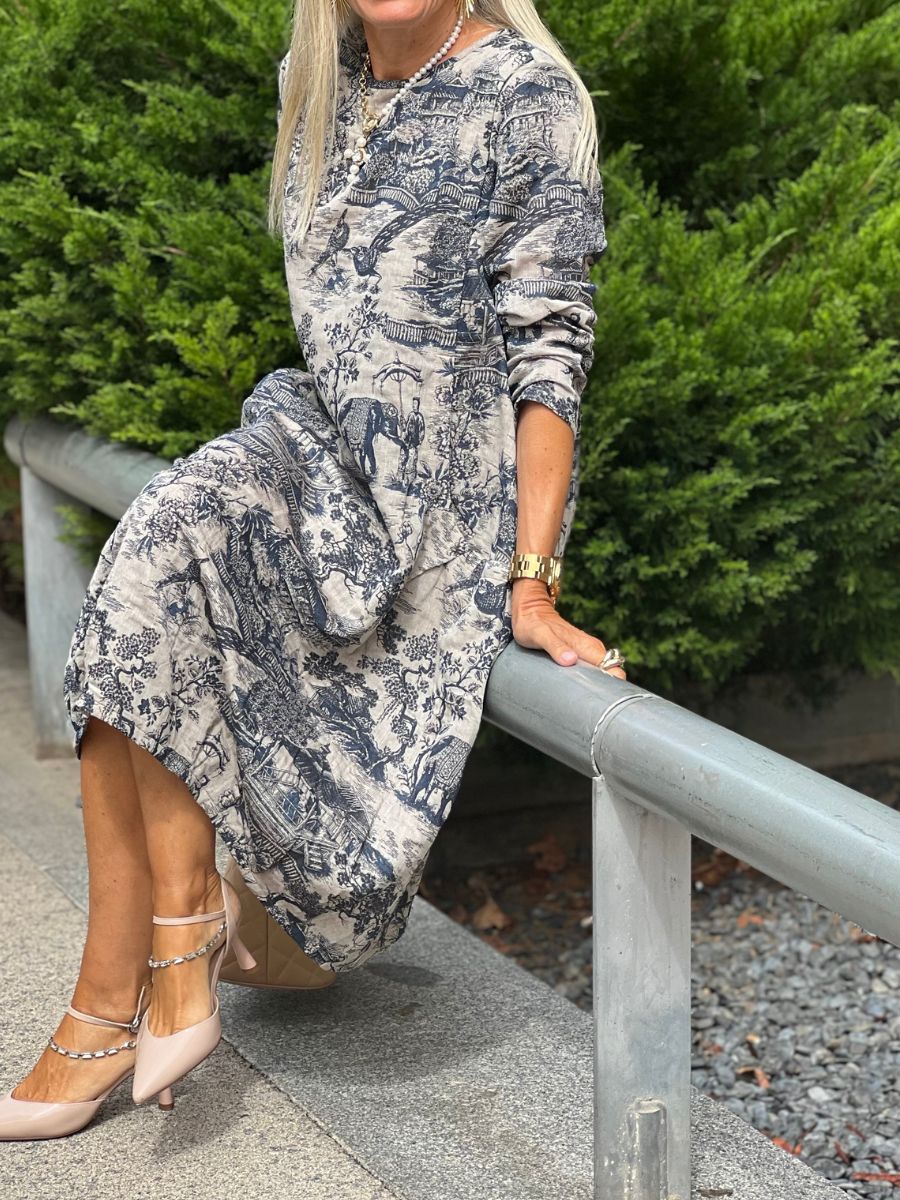 Evelina™ Vintage Print Dress