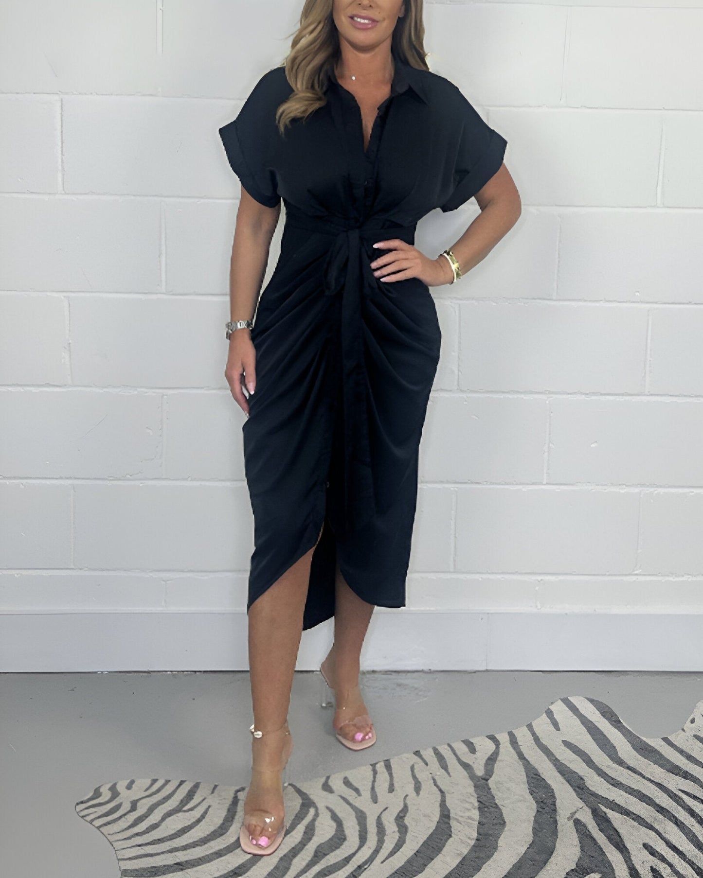 Azura™ - Belted Midi Shirt Dress