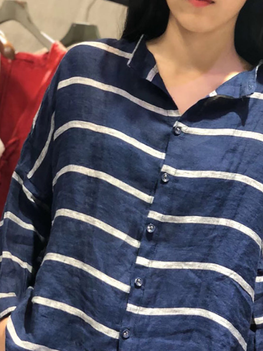 Corinne™ – Oversized Stripe Shirt