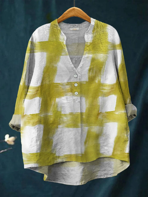 Angelique™ Linen Check Blouse