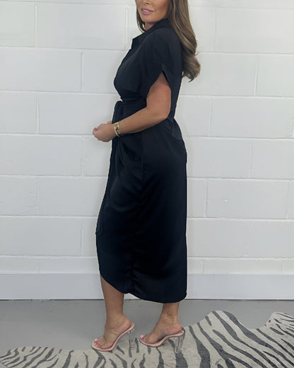 Azura™ - Belted Midi Shirt Dress