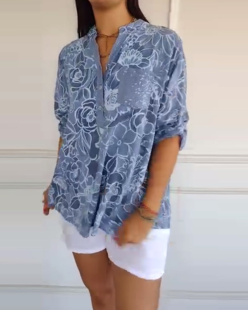 Julianna™ V-neck Floral Blouse
