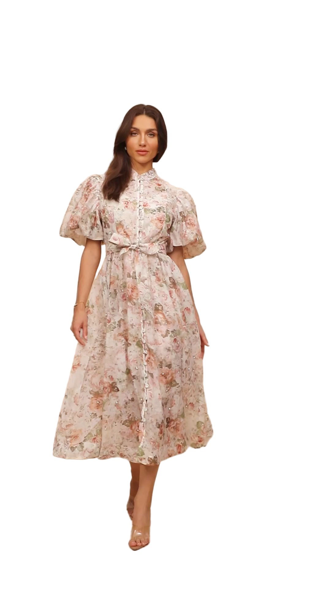 Celestine™ Puff Sleeve Midi Dress