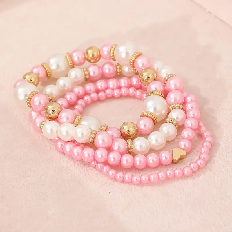 Chic Pearl Bracelet Set | Together with breast cancer
