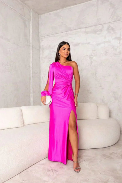 Celvara™ Elegant One-Shoulder Maxi Dress