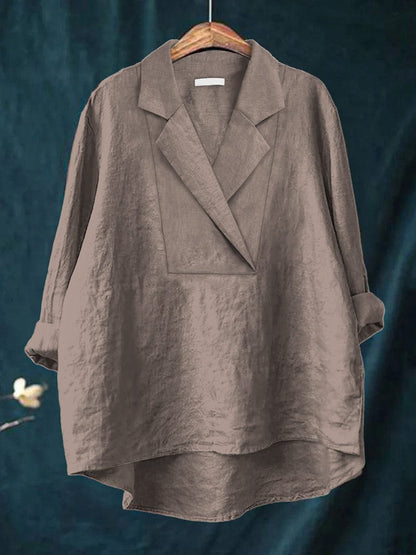 Kimberly™ Lapel Collar Linen Blouse