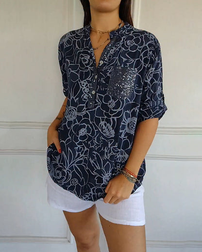 Julianna™ V-neck Floral Blouse