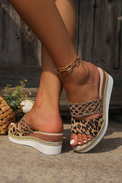 Nereida™ - Leopard Print Wedge Sandals