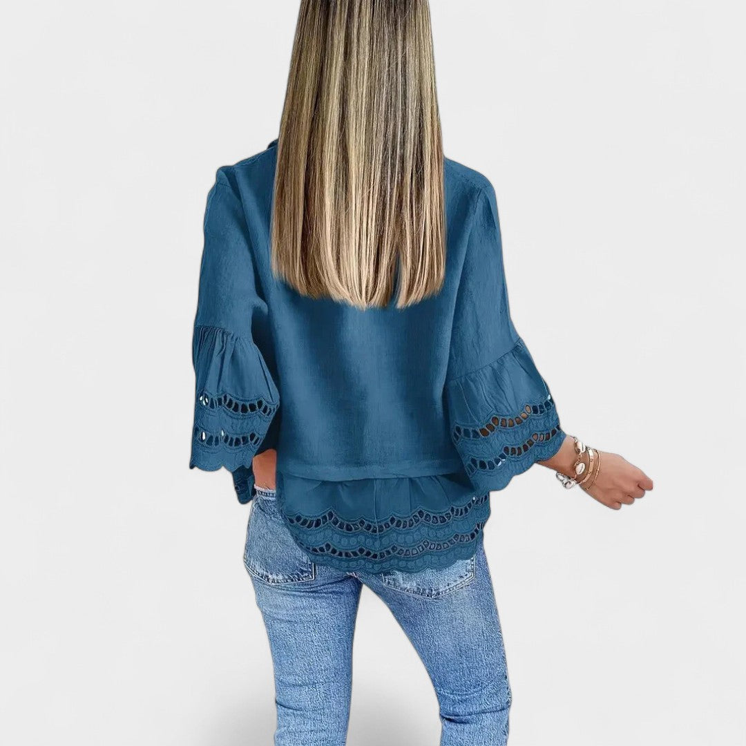 Sarie™ Embroidered Button-Up Shirt