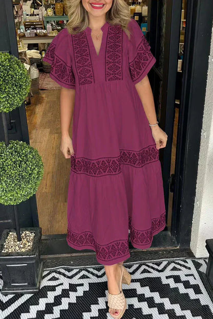 Cara™ Bohemian Embroidered Maxi Dress