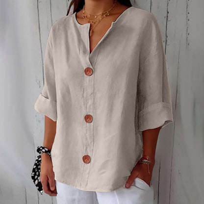 Noora™ Linen Button Blouse